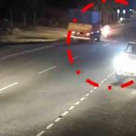 Blind U-turn results in speeding truck hitting a biker