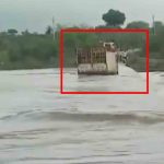LPG cylinder-laden truck gets stuck on submerged bridge in Rajasthan’s Dholpur