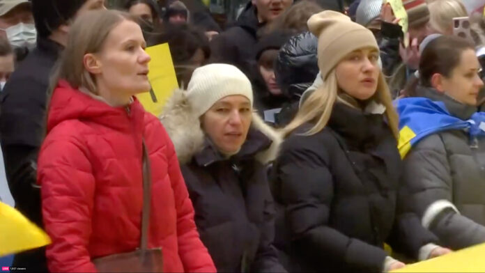 LIVE: Protest against Russia's invasion of Ukraine in Times Square