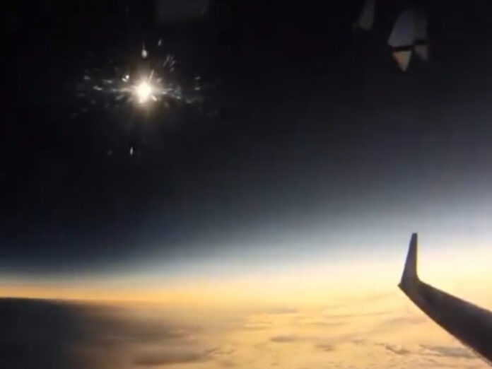 A solar eclipse recorded at 46,000 feet