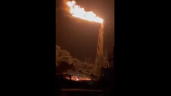 Fire Break out at a large oil refinery in Punta Cardon, Venezuela