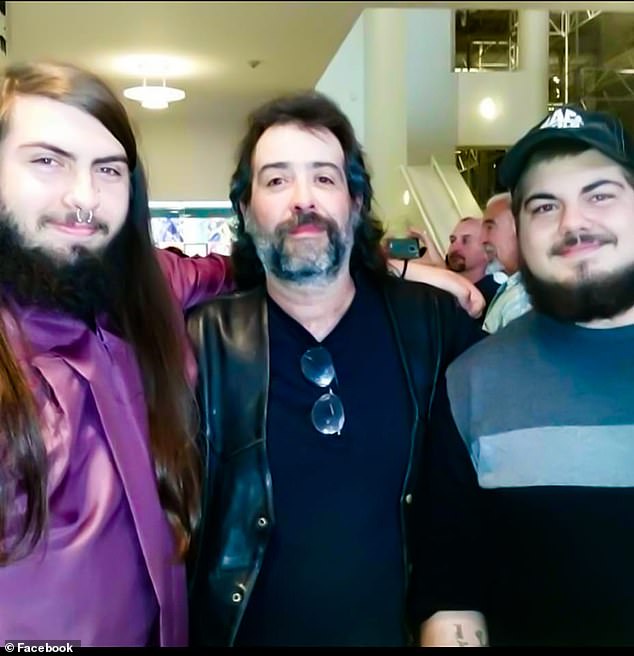 Termini  could lose his eye and suffer lifelong disability following the Wednesday attack, police said. Pictured: Stephen Termini with his sons Mike and Jesse Rizzuto